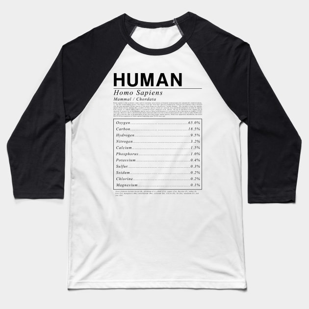 I Am Human Baseball T-Shirt by Avanteer